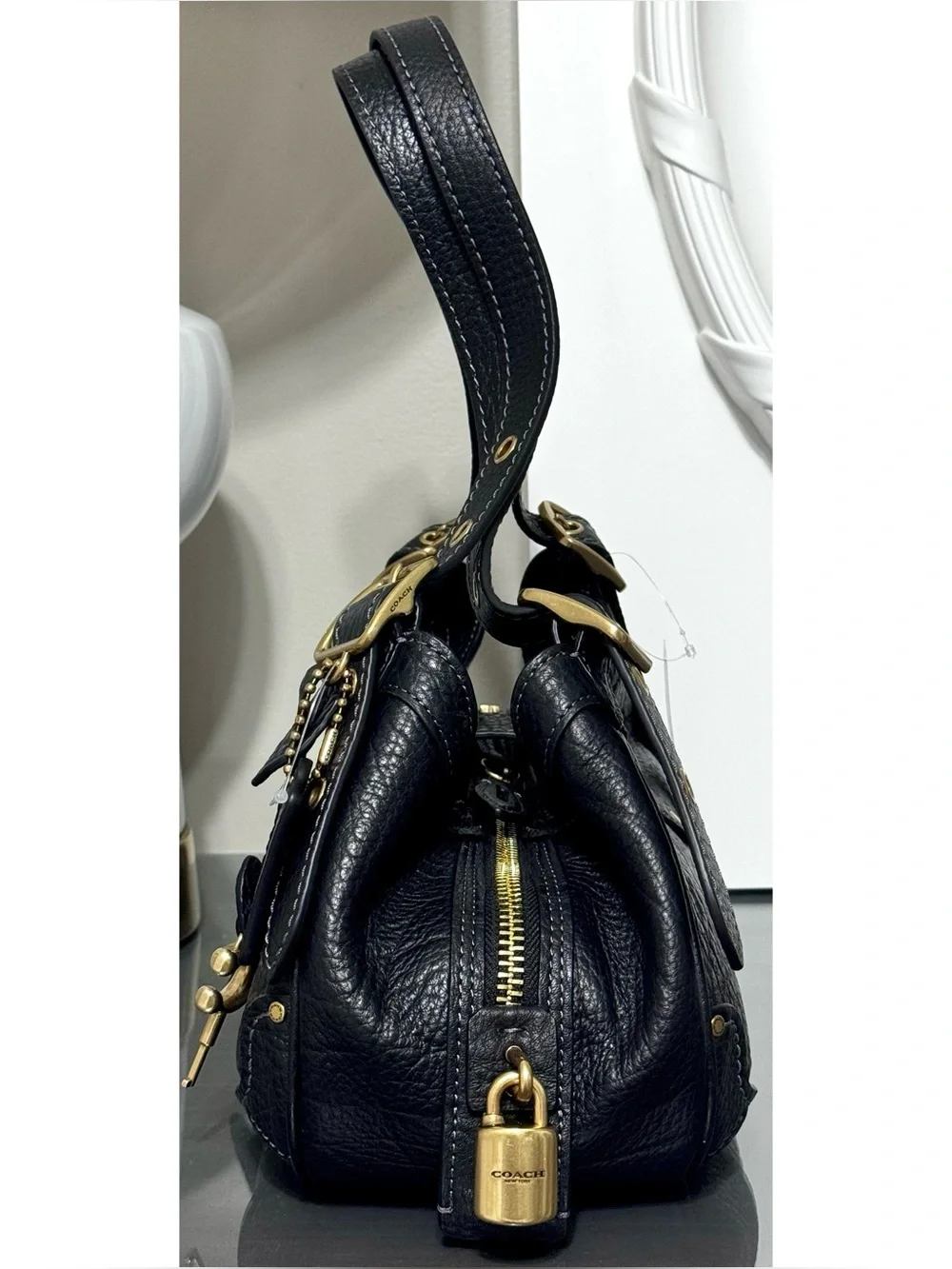 COACH Drifter Shoulder Bag 31, BLACK